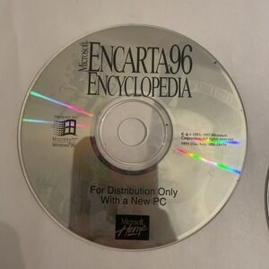 Vintage Microsoft Encarta 96 Encyclopedia PC CD-ROM Designed for Windows 95